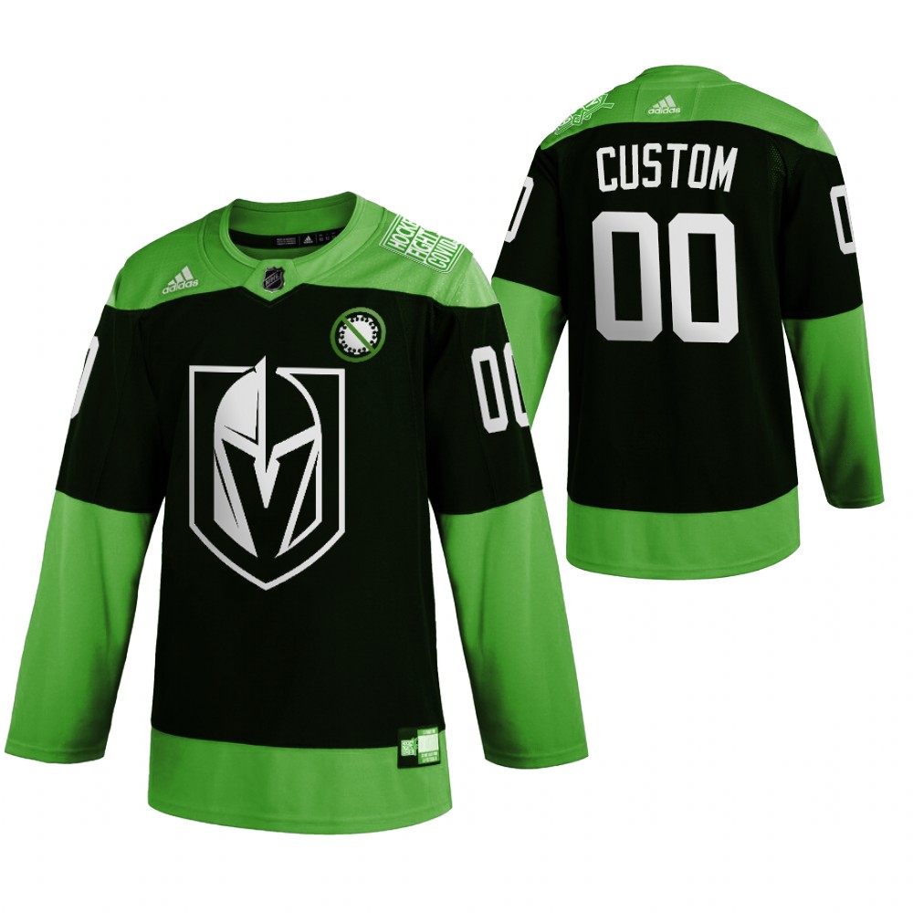 Vegas Golden Knights Custom Men Adidas Green Hockey Fight nCoV Limited NHL Jersey->customized nhl jersey->Custom Jersey